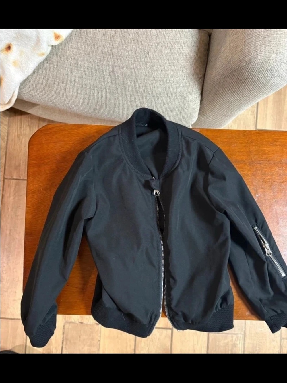 Men's Black Bomber Jacket - Classic Zip Front